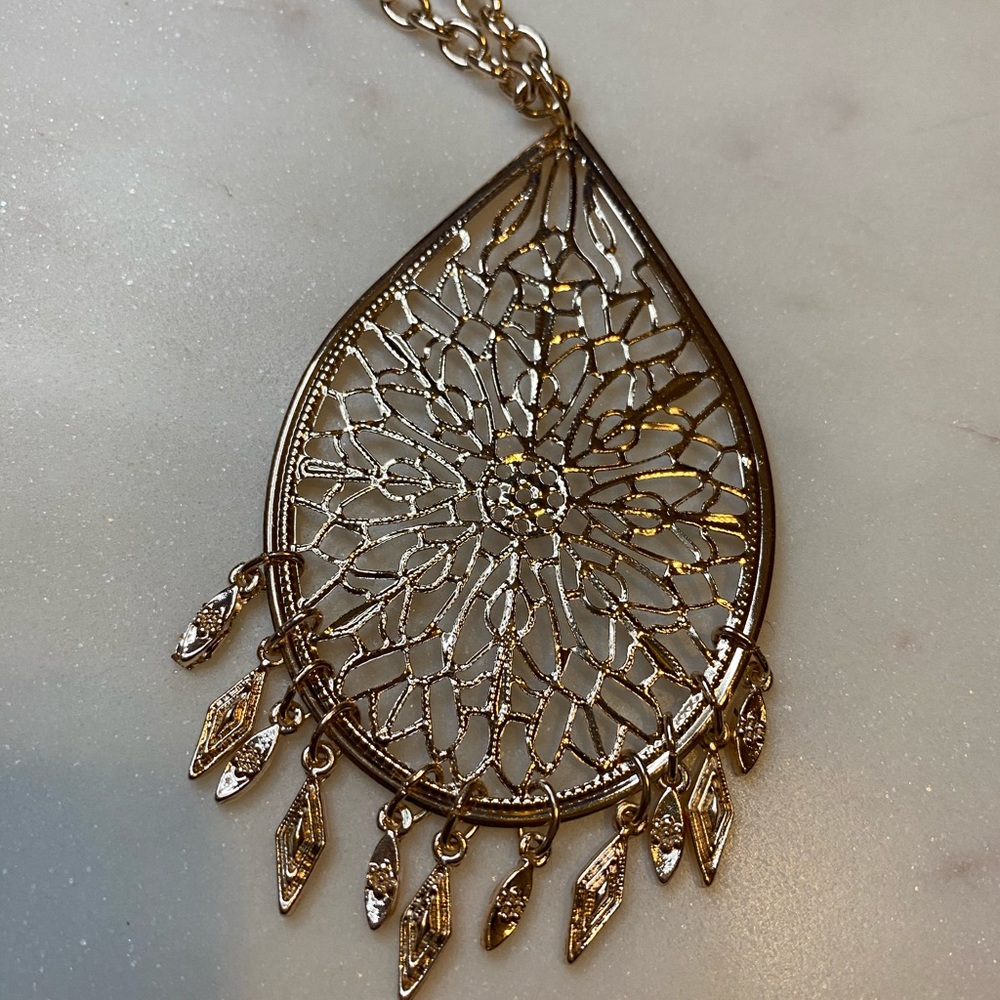 Rose Gold Dream Catcher Necklace - Picture 2 of 4